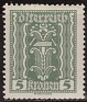 Austria 1922 Símbolos 5 K Verde Scott 255